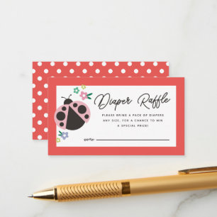 Little Lady Love Bug Red Diaper Raffle Enclosure Card