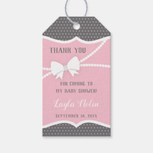 Little Lady Thank You Tag, Favour, Pink, Grey Gift Tags