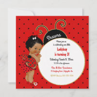 Little Ladybug African American Girl Red Black