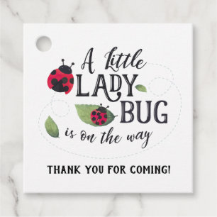 Little Ladybug Baby Shower Favour Tag