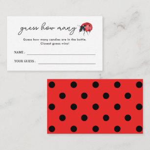 Little Ladybug Baby Shower Guess How Many Game Enclosure Card