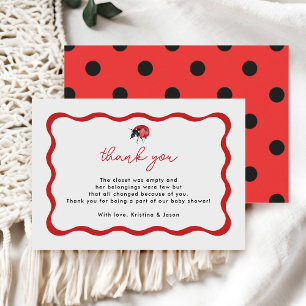 Little Ladybug Baby Shower Thank You Card