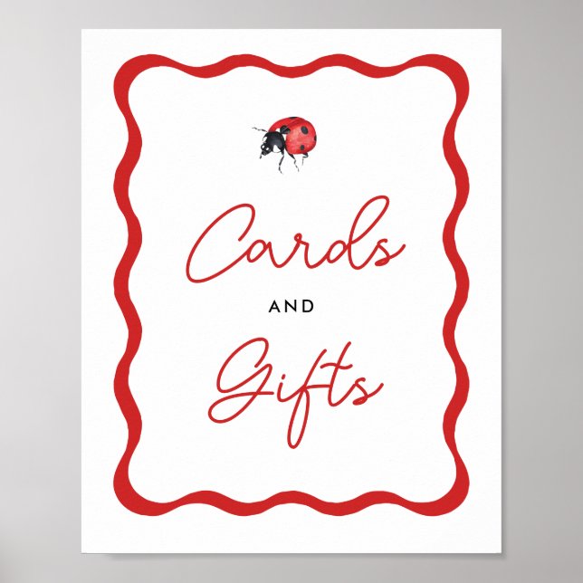Little Ladybug Birthday Cards and Gifts Sign (Front)