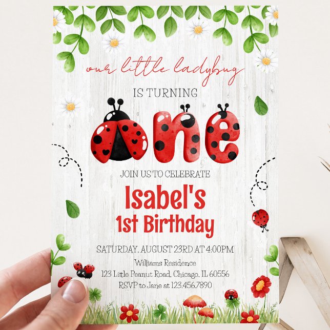  Little Ladybug Birthday Invitation (Creator Uploaded)