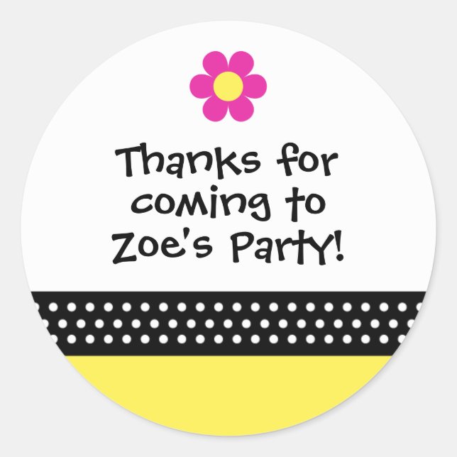 Little Ladybug Birthday Party Favour Sticker (Front)