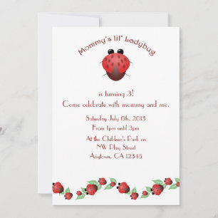 Little Ladybug Birthday Party Invitation
