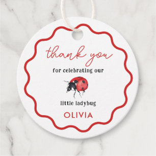 Little Ladybug Birthday Party Thank You Favour Tags