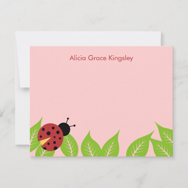 Little Ladybug Birthday Thank You Cards (Front)