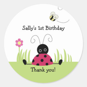 Little Ladybug Favour Sticker Baby Shower Birthday