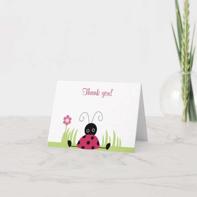 Little Ladybug Folded Thank you notes (Front)