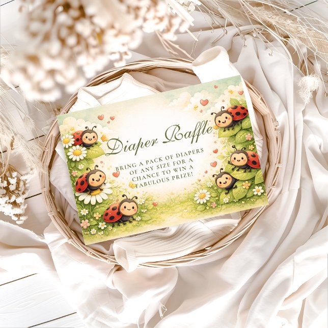 Little Ladybug Garden Celebration Diapper Raffle Enclosure Card (Creator Uploaded)
