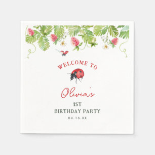 Little Ladybug Girl Birthday Party Napkin