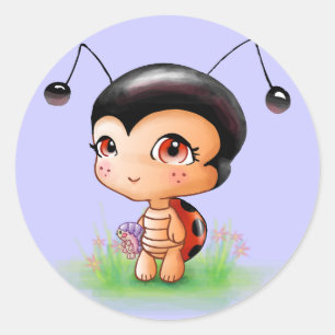 Little Ladybug Girl Sticker