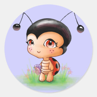 Little Ladybug Girl Sticker