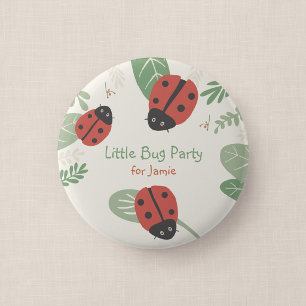 Little Ladybug Kid's Party Guest Button Favour