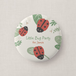 Little Ladybug Kid's Party Guest Button Favour