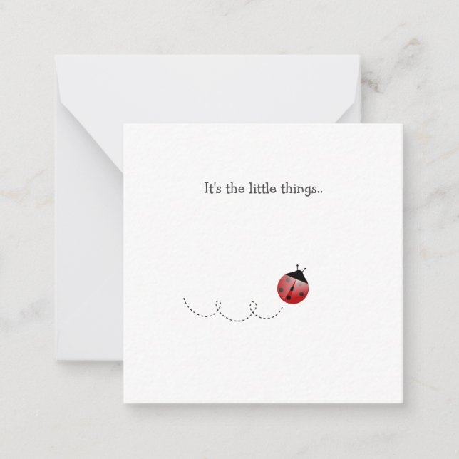 Little Ladybug Mini Thank You Note Card (Front)