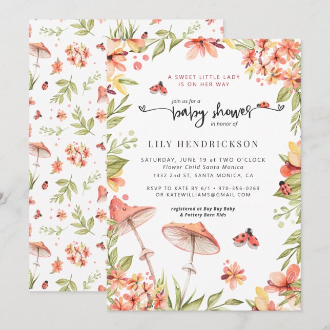 Little Ladybug | Spring Baby Shower Invitation (Front/Back)