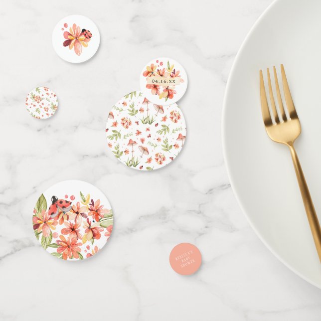 Little Ladybug | Spring Floral Baby Shower Confetti (Group)