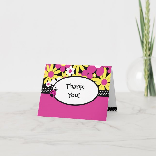 Little Ladybug Thank You Note Card (Front)