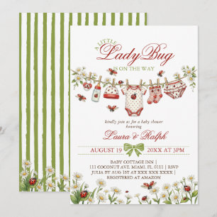 Little Ladybug Wildflower Girl Baby Shower Invitation