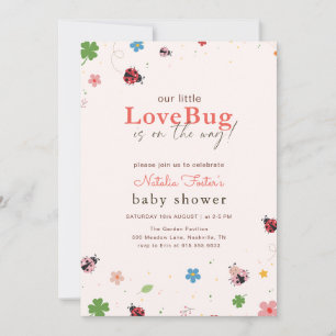 Little Ladybug Wildflower Girl Baby Shower Invitation