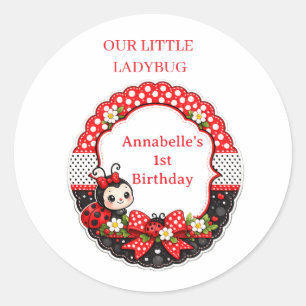 Little Ladybug's 1st Birthday Classic Round Sticker