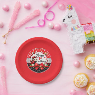 Little Ladybug's 1st Birthday Party Paper Plate