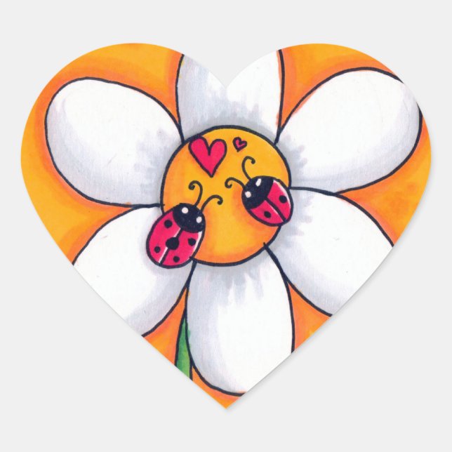 Little Ladybugs Heart Sticker (Front)