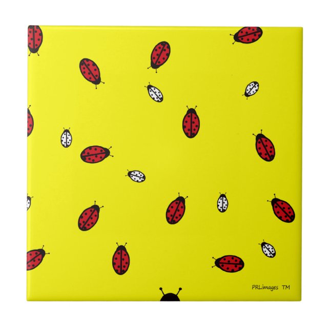 Little Ladybugs on Yellow Tile (Front)