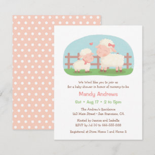 Little Lamb and Mummy Farm Baby Shower Invitation