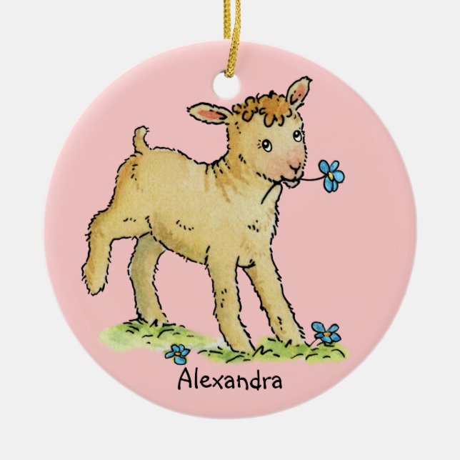 Little Lamb Baby Ornament (Front)