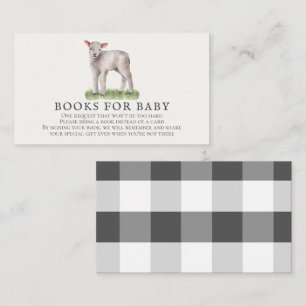 Little Lamb Baby Shower Book Request Enclosure Card