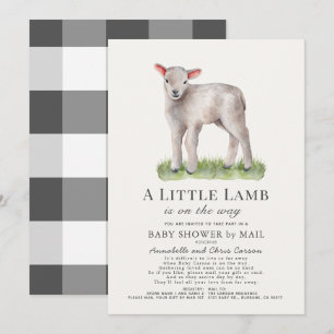 Little Lamb Baby Shower by Mail Invitation