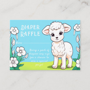 Little Lamb Baby Shower Enclosure Card