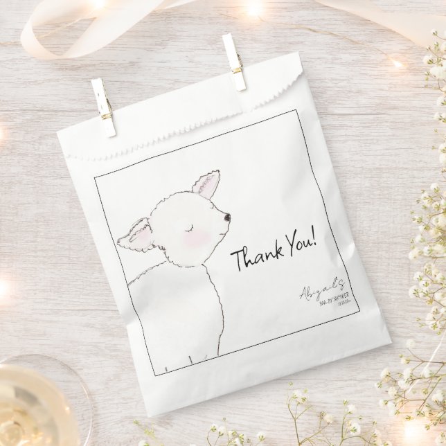 Little Lamb Baby Shower Favour Bags (Clipped)