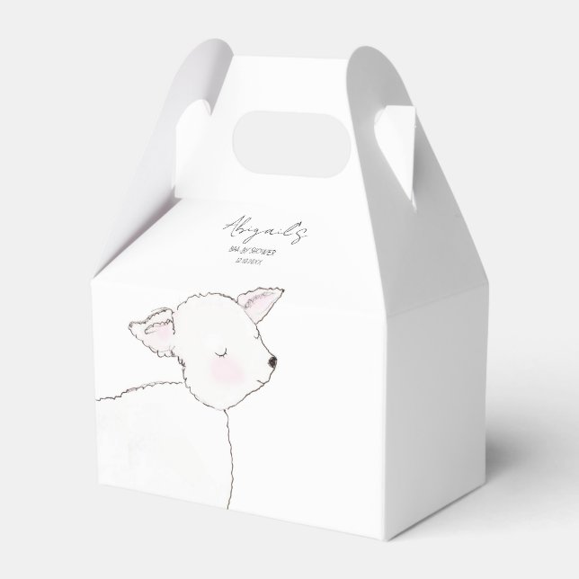 Little Lamb Baby Shower Favour Box (Front Side)