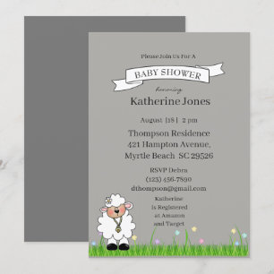 Little Lamb Baby Shower Invitation
