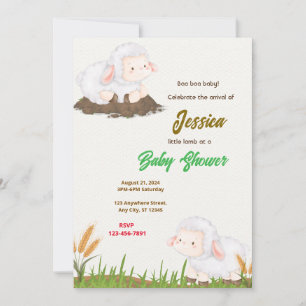 Little Lamb Baby Shower Invitation
