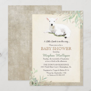 Little Lamb Baby Shower Invitation