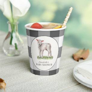 Little Lamb Baby Shower Paper Cups