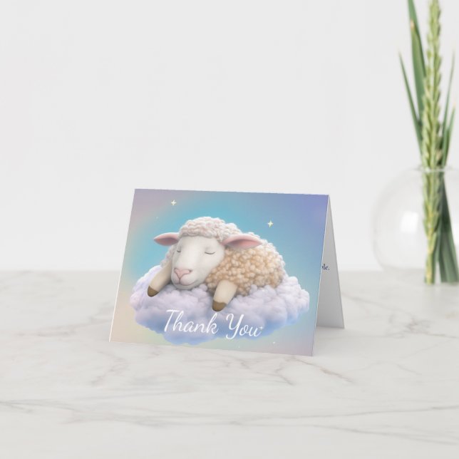 Little Lamb Baby Shower Thank You (Front)