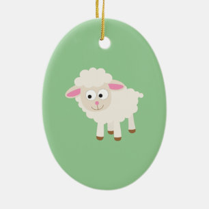 Little lamb ceramic tree decoration