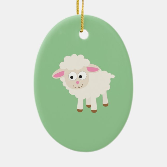 Little lamb ceramic tree decoration (Back)