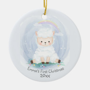 Little Lamb for Baby's First Christmas Ceramic Tree Decoration