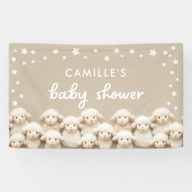 Little Lamb Gender Neutral Baby Shower Banner (Horizontal)