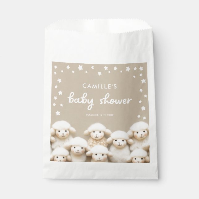 Little Lamb Gender Neutral Baby Shower Favour Bags (Front)