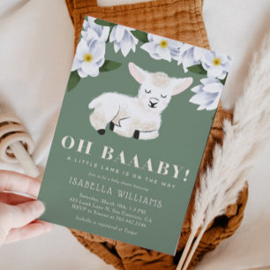 Little Lamb Gender Neutral Baby Shower Invitation