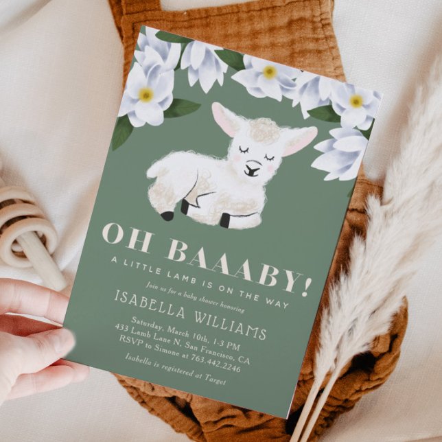 Little Lamb Gender Neutral Baby Shower Invitation (Creator Uploaded)