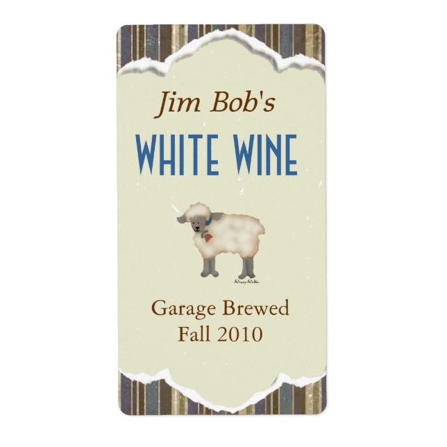 Little Lamb Home Made Wine Labels (Front)
